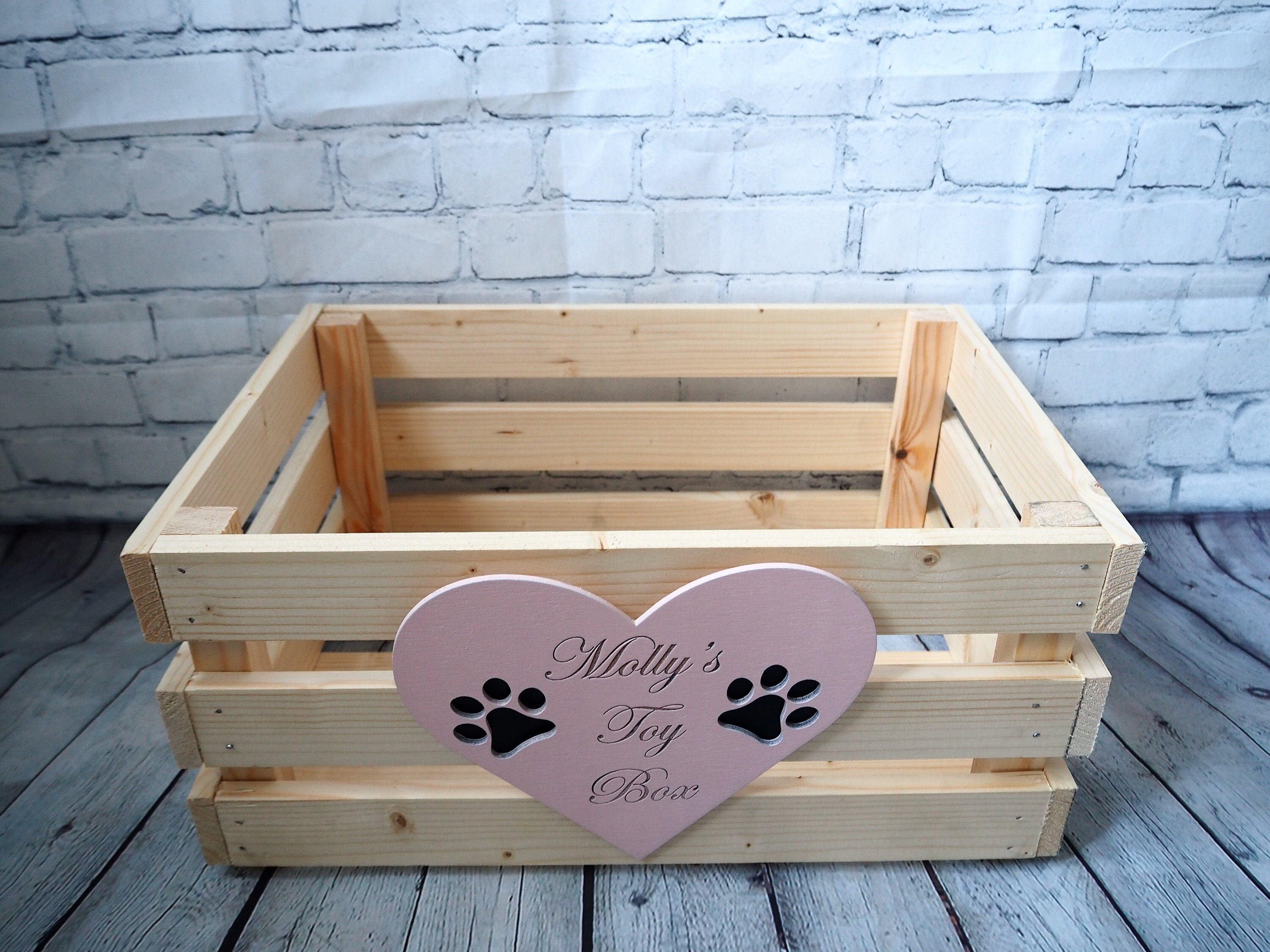 PERSONALISED DOG TOY box pet toy storage crate wooden crate Etsy