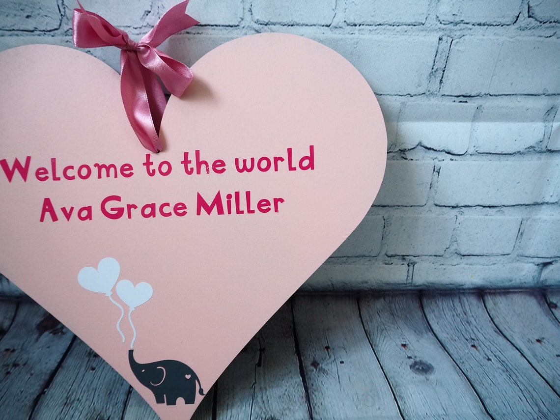 PERSONALISED BABY NAME plate large nursery wall hanging Etsy