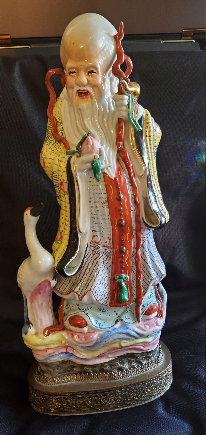 Vintage Chinese Porcelain Figurine of Shou Xing God of Etsy