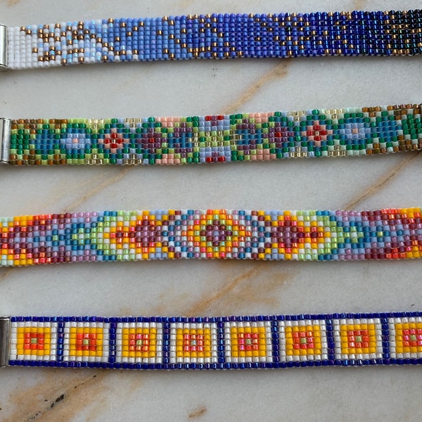 Beaded Bracelet | Glass Seed Beads- Miyuki, Czech, Japanese, Delica, Picasso | Peyote Woven by hand | Made-to-order | Personalization avail.