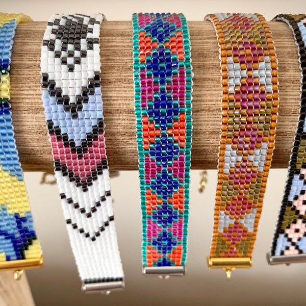 Woven Seed Bead Bracelet Etsy