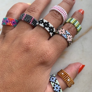 Beaded Rings | miyuki delica beaded rings | Personalized | All colors available | all sizes available