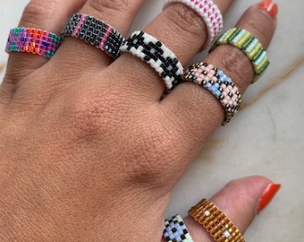 Beaded Rings | miyuki delica beaded rings | Personalized | All colors available | all sizes available