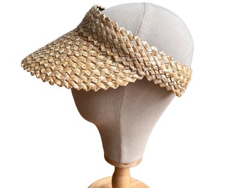 Cappello da sole in paglia da donna, visiera parasole, visiera parasole parasole, cappello da spiaggia, visiera in paglia, visiera da spiaggia, cappello con visiera parasole, visiera estiva da donna