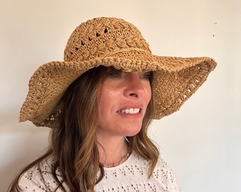 raffia sun hat, Wide brim straw hat, Wide brim sun hat, Wide brim sun hat women, straw boho hat, ladies straw hat, beach straw hat, sunhat