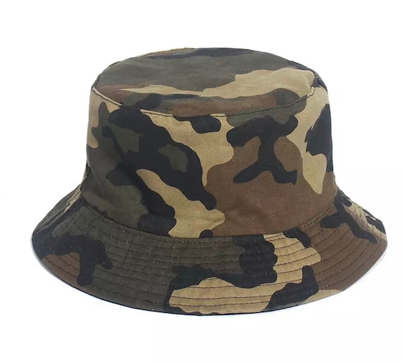 Unisex Camouflage Bucket Hat , Mens Military Hat , Fisherman Hat