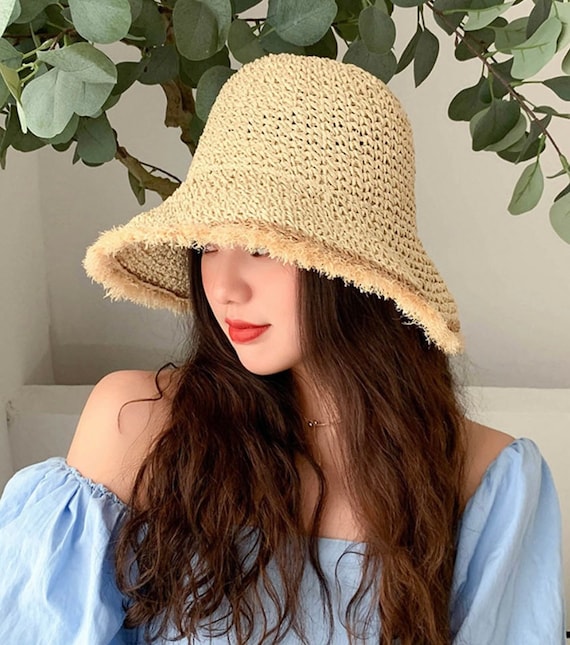 Ladies Beach Straw Hat, Straw Bucket Hat Women, Straw Bucket Hat, Summer  Bucket Hat, Beach Bucket Hat, Womens Straw Bucket Hat,ladies Sunhat -   Canada