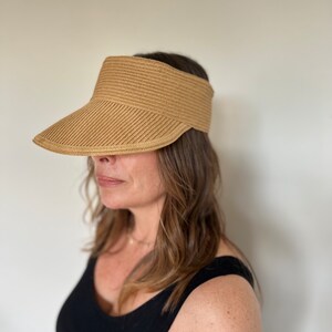 Womens Straw Visor , Straw Sunhat, Beach Hat, WideBrim Sunhat , Straw Cap, Wide brim visor,Raffia visor,Ladies visors, Sun visor, Khaki