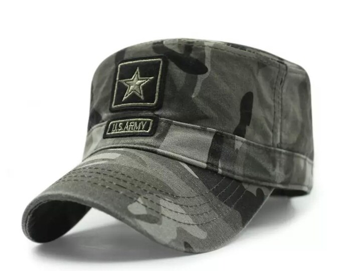 Military Style US Army Flattop Hat Camouflage Army Hat Etsy UK