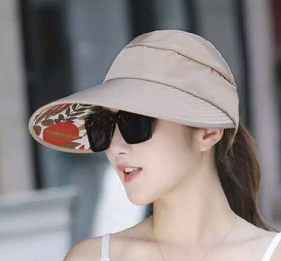 Ladies Summer Sun Visor , Beach Hat , Womens Summer Sun Hat , Wide