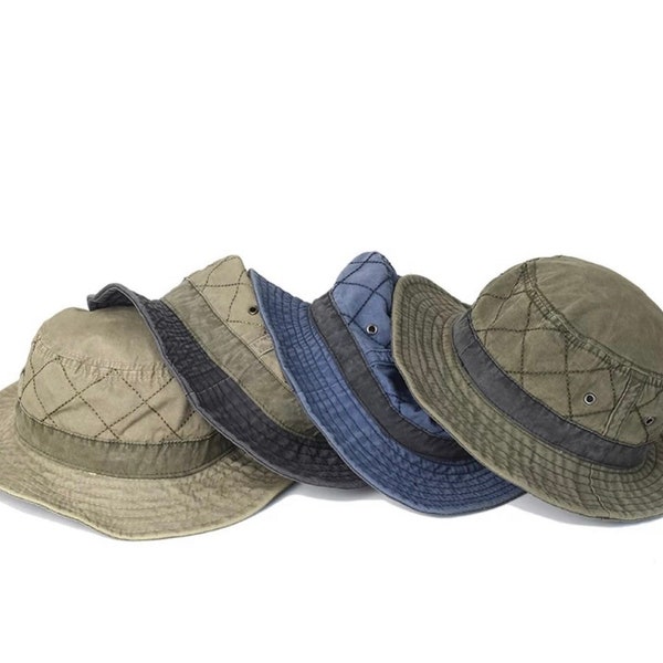 Mens Panama Hat, Bucket Hat , Sun Hat, Washed Cotton Hat,, Mens Summer Hat