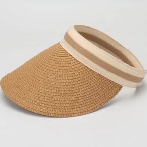 Womens Straw Sun Hat , Sun Visor , Sunshade Sun Protection Visor , Beach Hat image 5