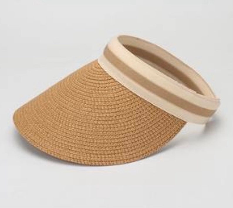 Womens Straw Sun Hat , Sun Visor , Sunshade Sun Protection Visor , Beach Hat image 5