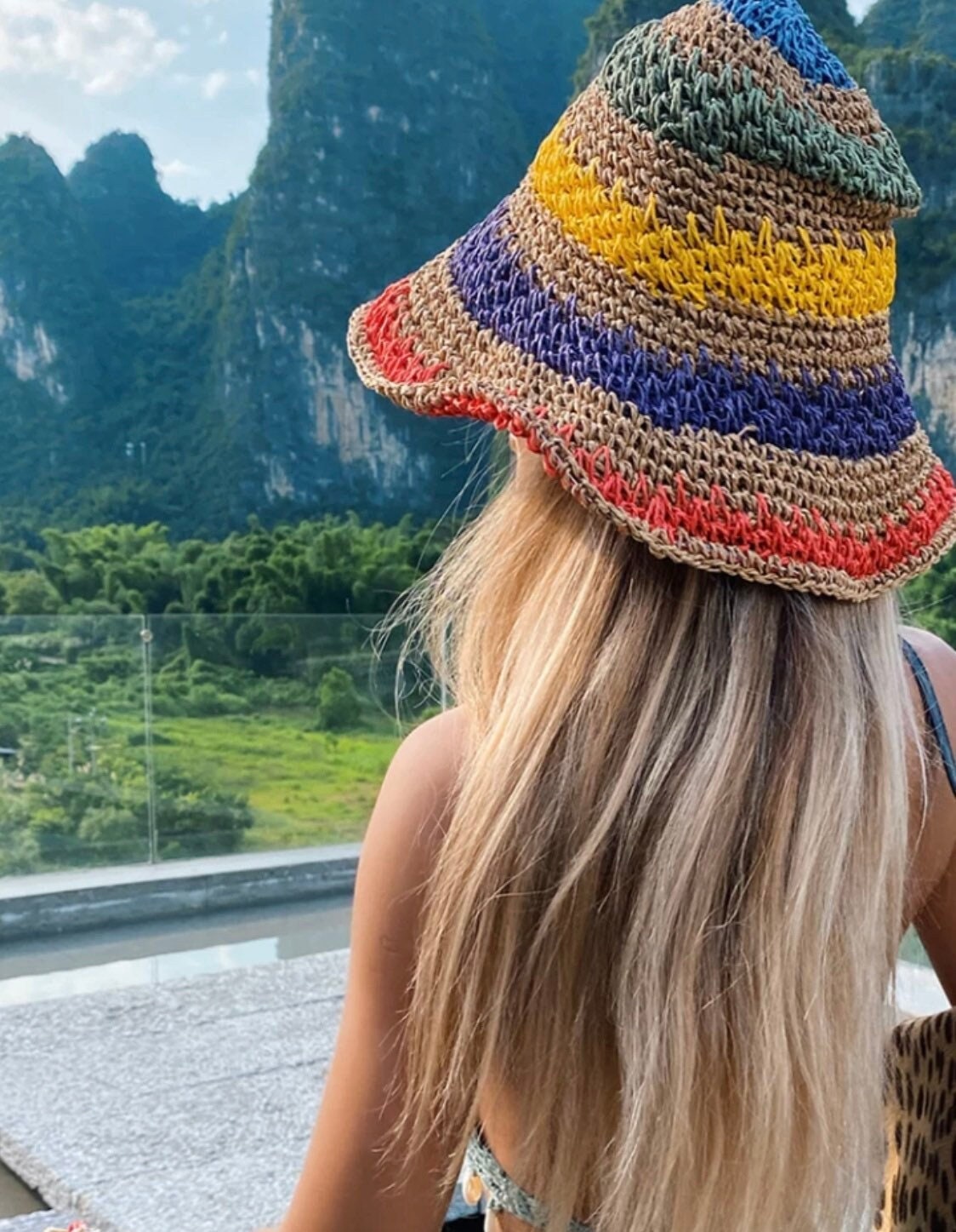Colorful sales straw hats