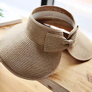 Ladies Crushable Straw Sun Hats With Bow, Women Split Brim Summer Cloche  Hat, Cloth Band Bow, Sun Protection Crushable Hat,perfect Beach Hat 