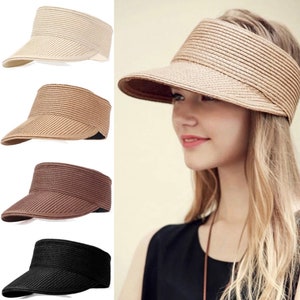 Womens Straw Visor , Straw Sunhat, Beach Hat, WideBrim Sunhat , Straw Cap, Wide brim visor,Raffia visor,Ladies visors, Sun visor,