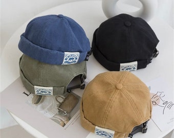 Bonnet Docker, Bonnet Docker rétro, Bonnet Docker unisexe en coton, Bonnet, Birmless, Bonnet tête de mort