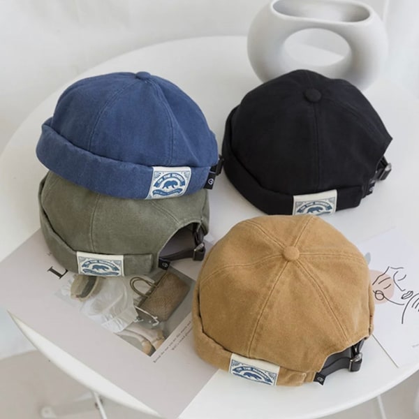 Docker Hat , Retro Docker Hat , Unisex Cotton Docker Hat, Beanie , Birmless Hat , Skull Hat