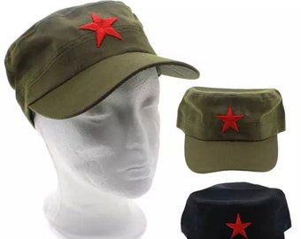 Retro Cap, Red Star Cap , Military Army Cap , Army Cap