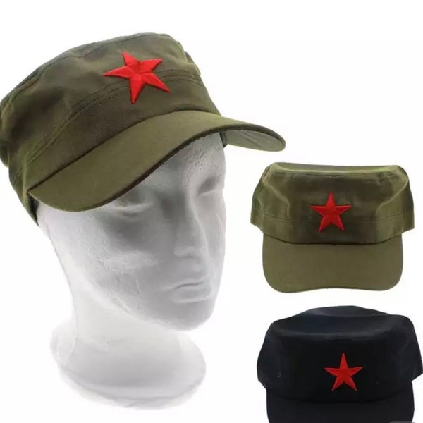 Retro Cap, Red Star Cap , Military Army Cap , Army Cap