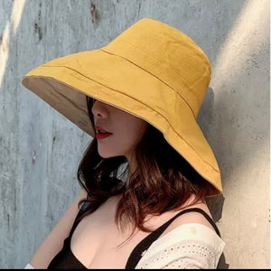 Wide Brim Summer Hat , Beach Hat, Bucket Hat , Korean Beach Hat, Harajuku