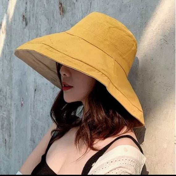 Wide Brim Summer Hat , Beach Hat, Bucket Hat , Korean Beach Hat, Harajuku 