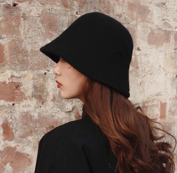 Womens Bucket Hat , Wool Bucket Hat , Ladies Bucket Hat 