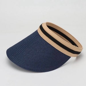 Womens Straw Sun Hat , Sun Visor , Sunshade Sun Protection Visor , Beach Hat image 3