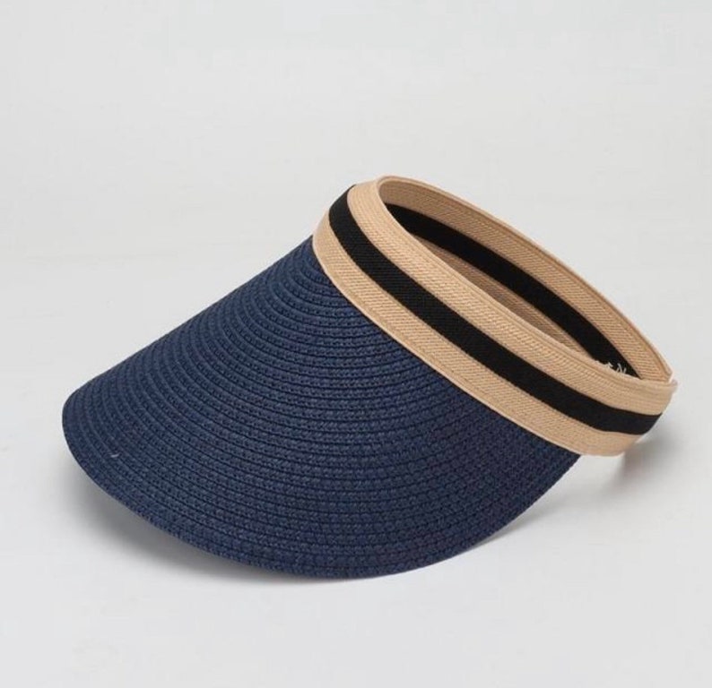 Womens Straw Sun Hat , Sun Visor , Sunshade Sun Protection Visor , Beach Hat image 3