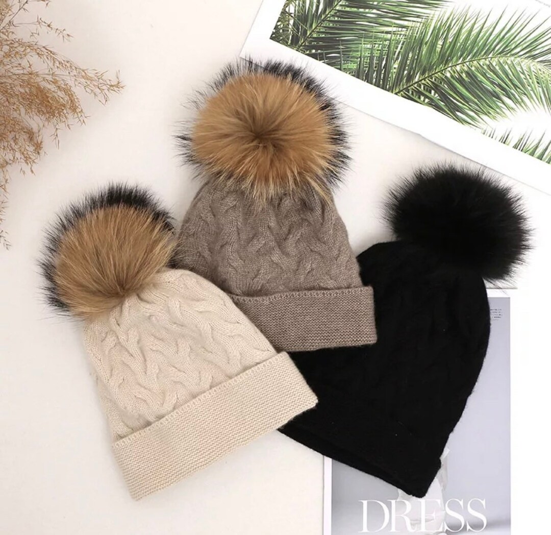 Womens Wnter Knt Beane Hat Scarf Set Wndproof Warm Fleece Lned Cap Grls Sk Hat Wth...