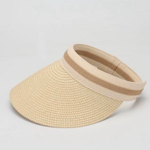 Womens Straw Sun Hat , Sun Visor , Sunshade Sun Protection Visor , Beach Hat image 4