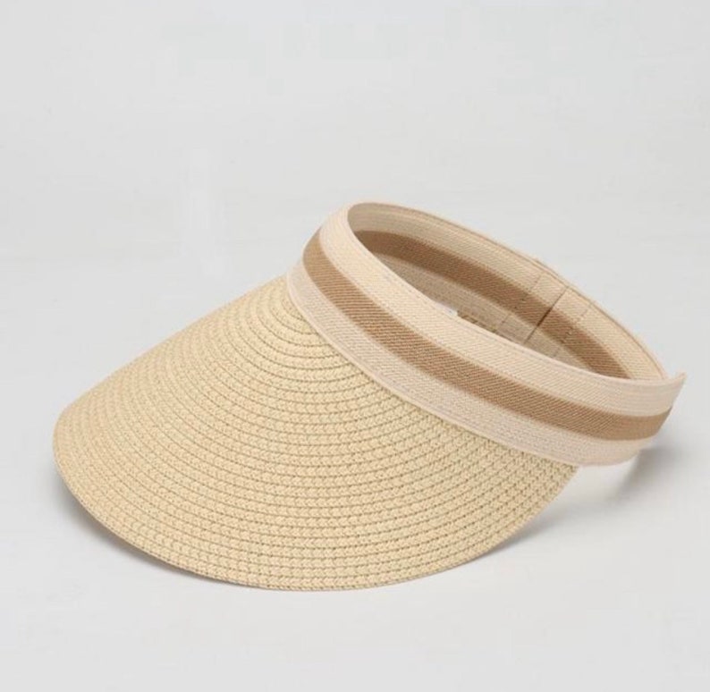 Womens Straw Sun Hat , Sun Visor , Sunshade Sun Protection Visor , Beach Hat image 4