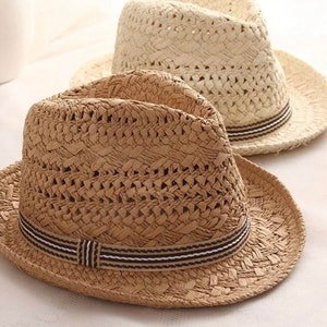 Unisex Straw Panama Hat , Panama Hat , Jazz Hat , Beach Fedora Hat , Unisex Sun Hat