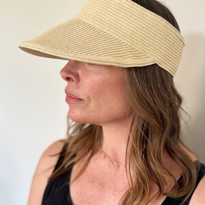 Womens Straw Visor , Straw Sunhat, Beach Hat, WideBrim Sunhat , Straw Cap, Wide brim visor,Raffia visor,Ladies visors, Sun visor, Beige