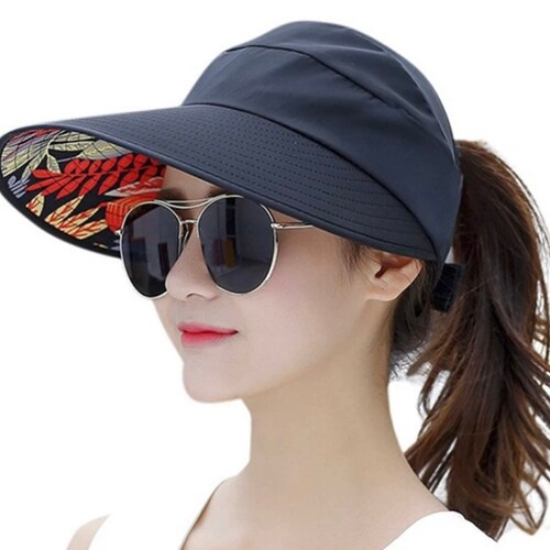 Wide Brim Sun Hat Black Etsy