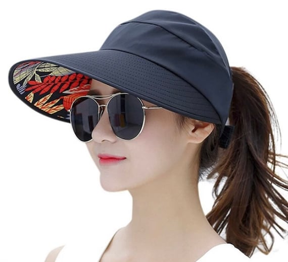 Ladies Summer Sun Visor , Beach Hat , Womens Summer Sun Hat , Wide Brim Sun  Hat 