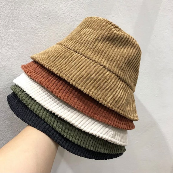 Corduroy Bucket Hat , Womens Bucket Hat , Harajuku, Festival Hat, Unisex Corduroy  Hat, Casual Hat , 