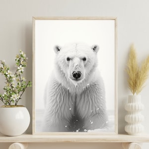 Polar Bear poster Print | Printed Polar Bear Art | Perfect for Framing | Polar Bear Decor | Wall Decor | Bear Art | Polar Bear | Bear Decor