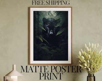 Black Panther Poster Print | Colorful Animal Art Photo | Panther Wall Decor | Black Panther Photo | PRINTED Poster | Perfect 4 Framing