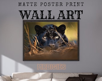 Black Panther Poster Print | Colorful Animal Art Photo | Panther Wall Decor | Black Panther Photo | PRINTED Poster | Perfect 4 Framing