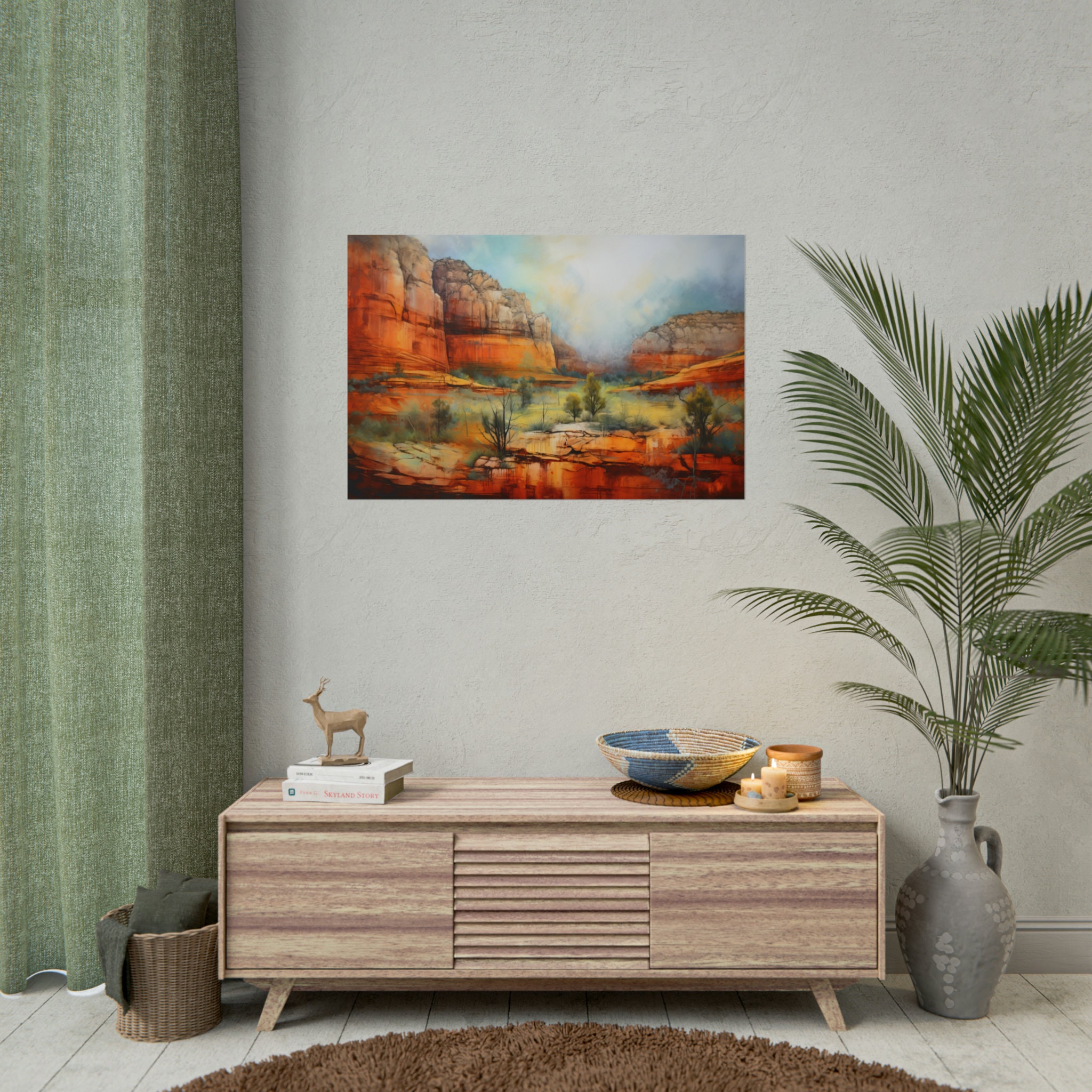 Sedona Inspired Painting Poster Print | Western Decor | Landscape Wall ...