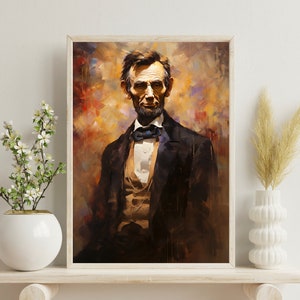 Lincoln Abstract Art - Historical Wall Decor - President Lincoln Portrait - History Enthusiasts - Gift for Art Lover - Abraham Lincoln 24X36
