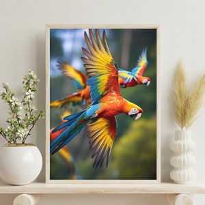 Wild Parrot Poster Print | Parrot Art | Parrot Wall Decor | Parrot Bird Art | PRINTED Poster | Perfect for Framing | Parrot Decor | Fun Bird