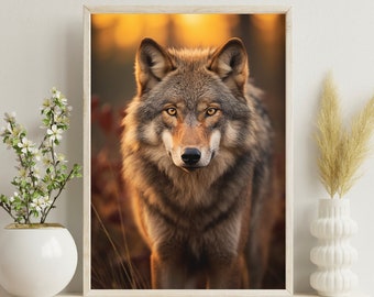 Mysterious Wolf Poster Print | Western Wolf Art | Wolf Wall Decor | Artistic Wolf | PRINTED Poster | Perfect for Framing | Wolf Decor