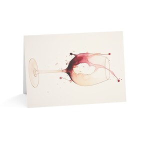 Minimalistic Wine Glass Card - Red Wine Swirl - Perfect for Wine Lovers - Gifts for Her - Bar Card Art - Printed Card 7&quot; X 5&quot;