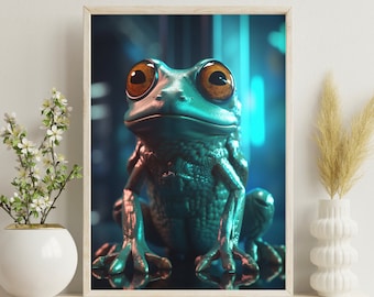 Funny Frog Poster Print | Frog Wall Art | Frog Wall Decor | Colorful Frog | PRINTED Poster | Perfect for Framing | Frog Decor | Fun Frog