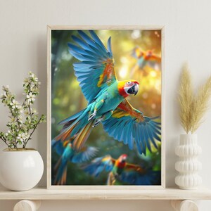 Wild Parrot Poster Print | Parrot Art | Parrot Wall Decor | Parrot Bird Art | PRINTED Poster | Perfect for Framing | Parrot Decor | Fun Bird
