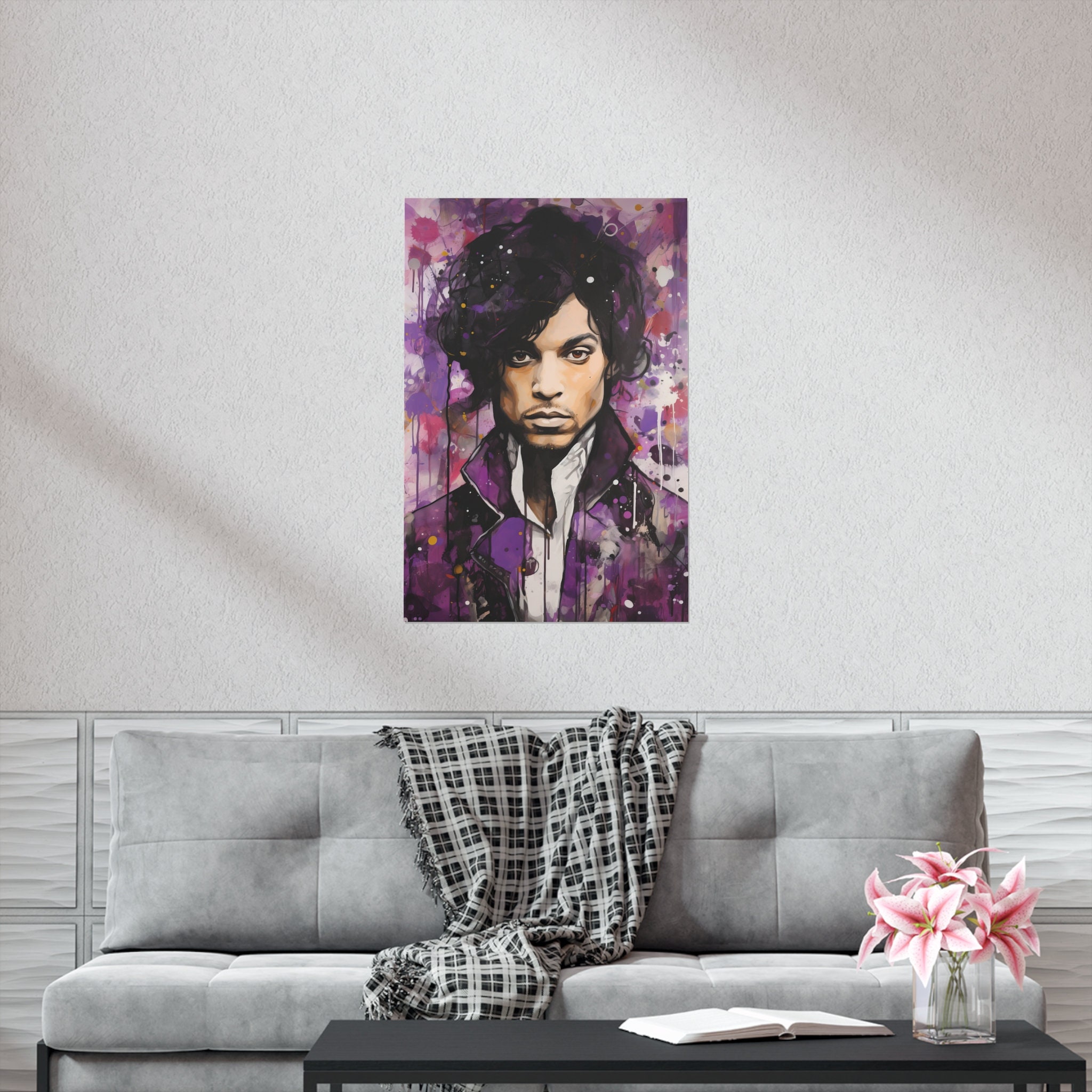 Prince Abstract Poster Prince Abstract Painting Poster Print - Vibrant Colors, Music Lovers ...