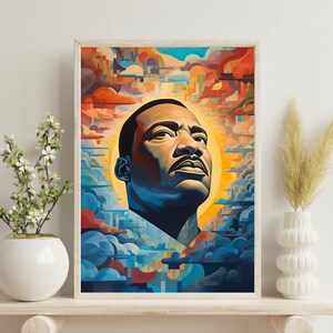 MLK Jr. Abstract Print Inspiring Civil Rights Art Vibrant and Impactful ...