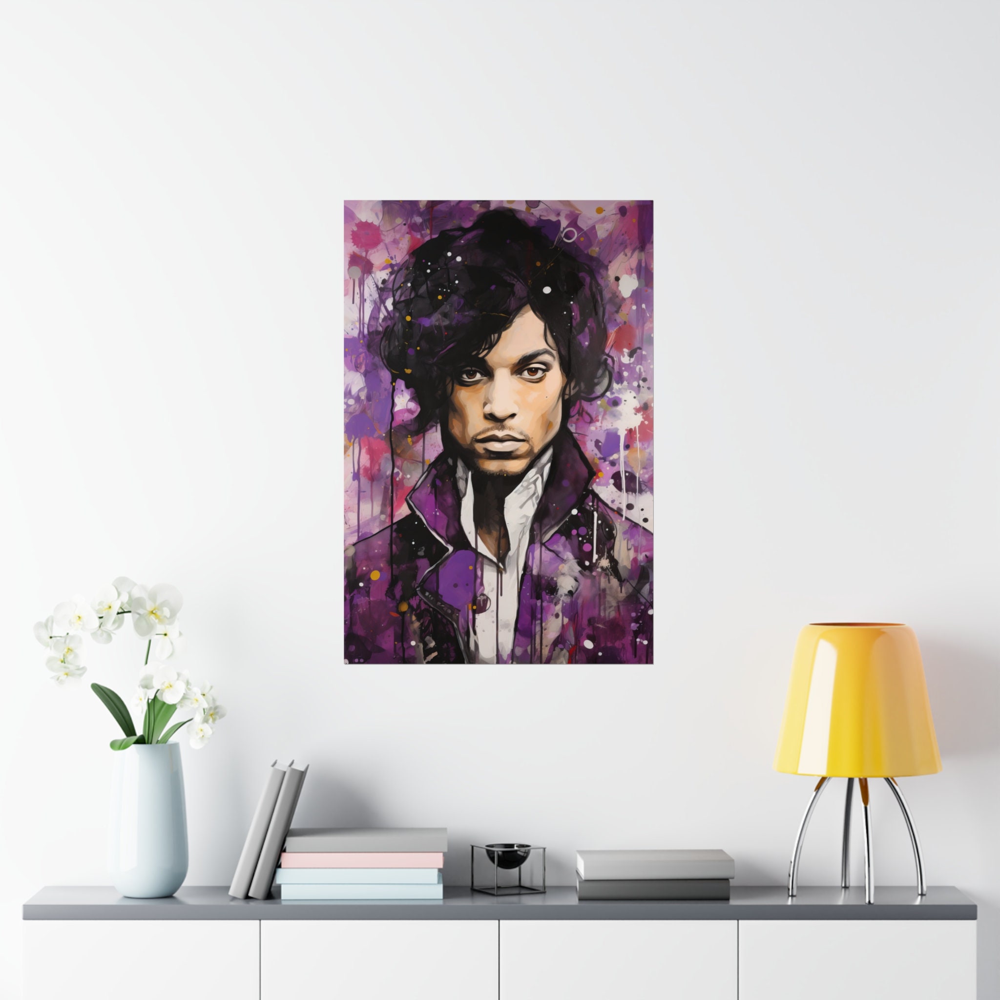 Prince Abstract Poster Prince Abstract Painting Poster Print - Vibrant Colors, Music Lovers ...